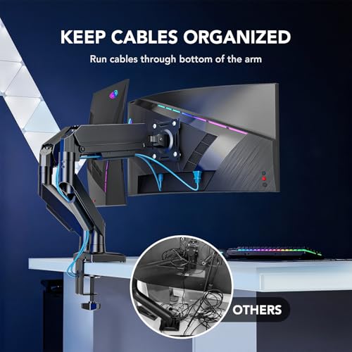 Thumbnail 6 de AX WABER Dual Monitor Stand (AX09DB201): Adjustable Desk Mount for 17"–32" Screens