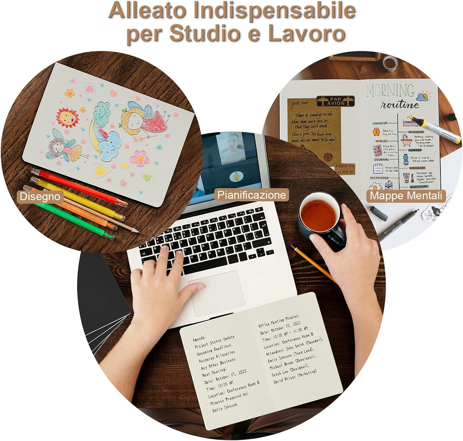 Thumbnail 6 de ZCZN-Quaderno Appunti A5 – Confezione da 5 Quaderni, 30 Fogli/60 Pagine, Angoli Arrotondati, Rilegatura a filo, Nero