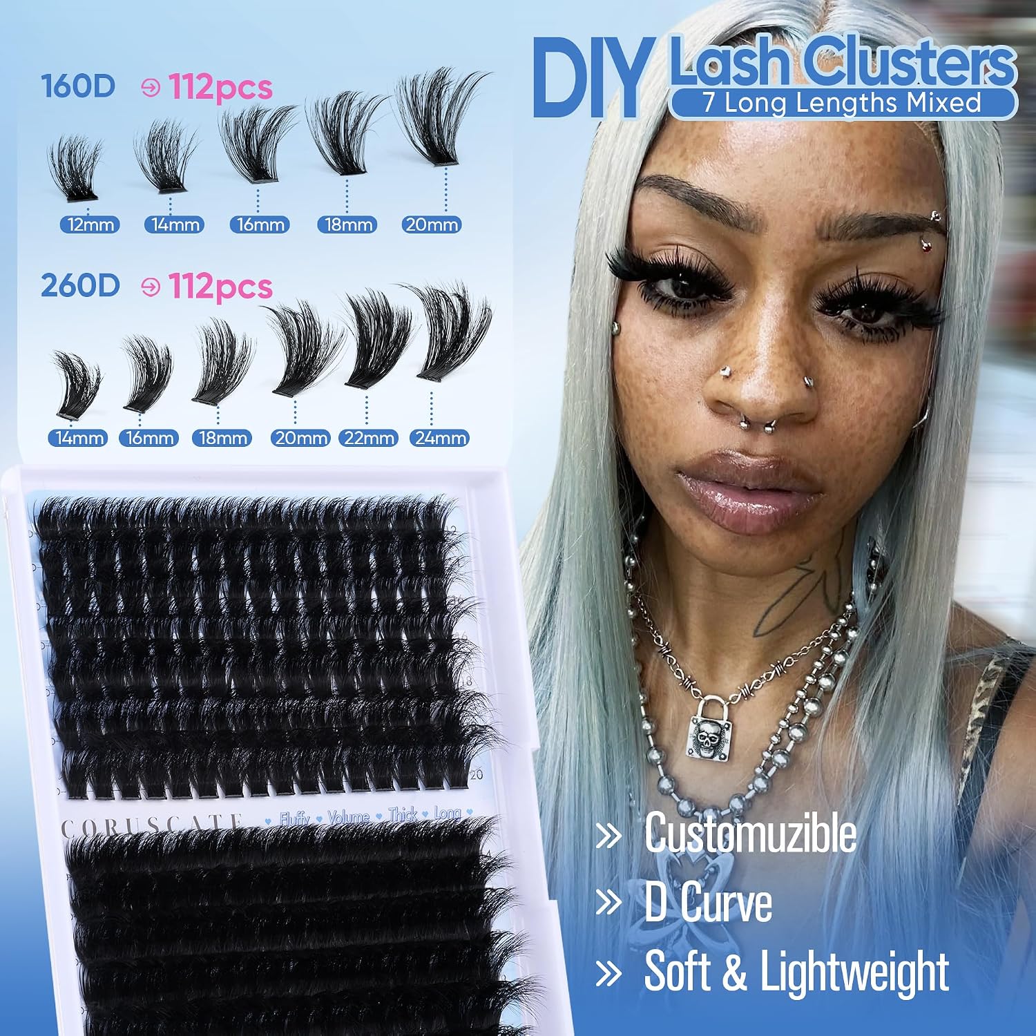 Thumbnail 4 de CORUSCATE Lash Clusters 160D+260D 12-24mm