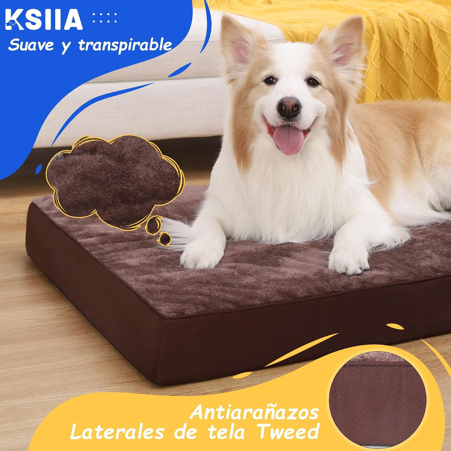 Thumbnail 2 de KSIIA Cama Ortopédica Perro 90x55 Chocolate