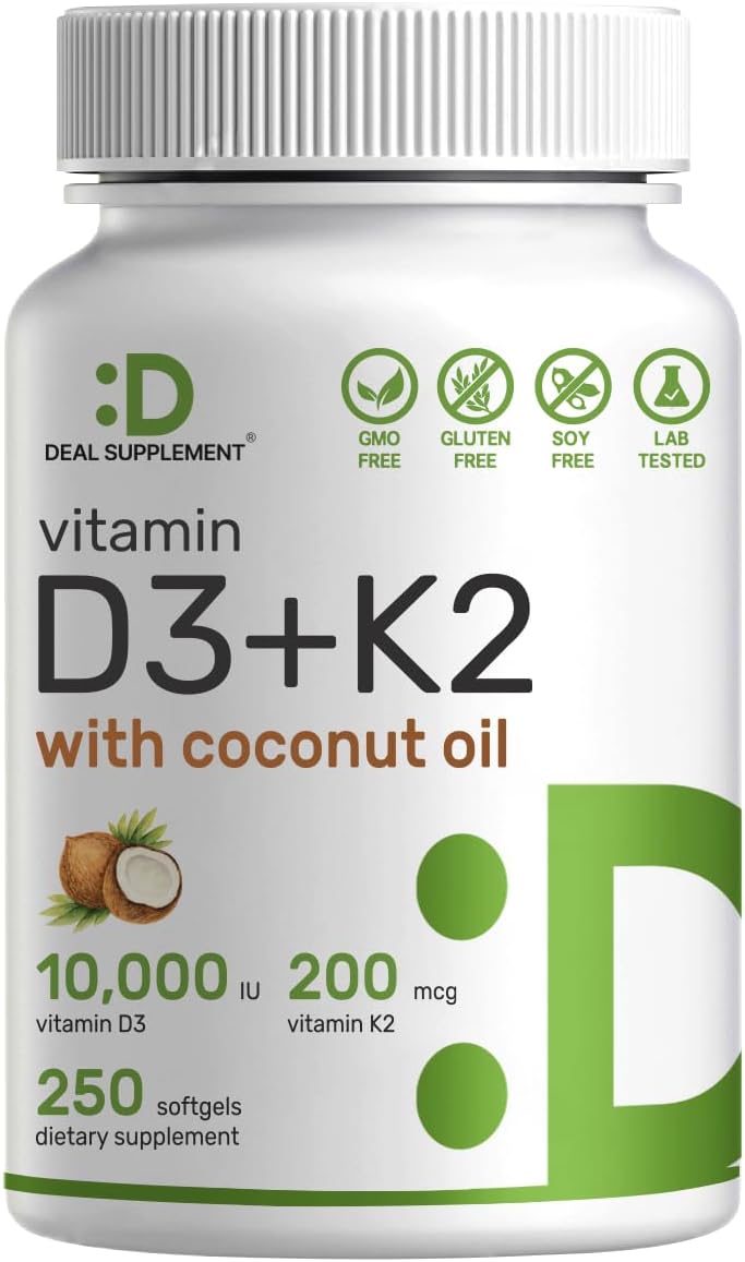 Detalle de DEAL SUPPLEMENT Vitamin D3 and K2 Softgels, 250 Count