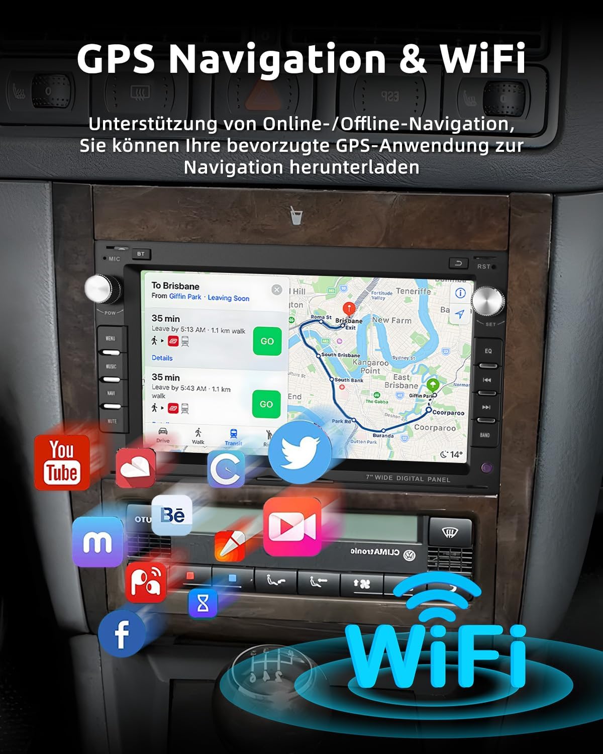 Thumbnail 4 de ESSGOO 7 Zoll CarPlay Android Autoradio
