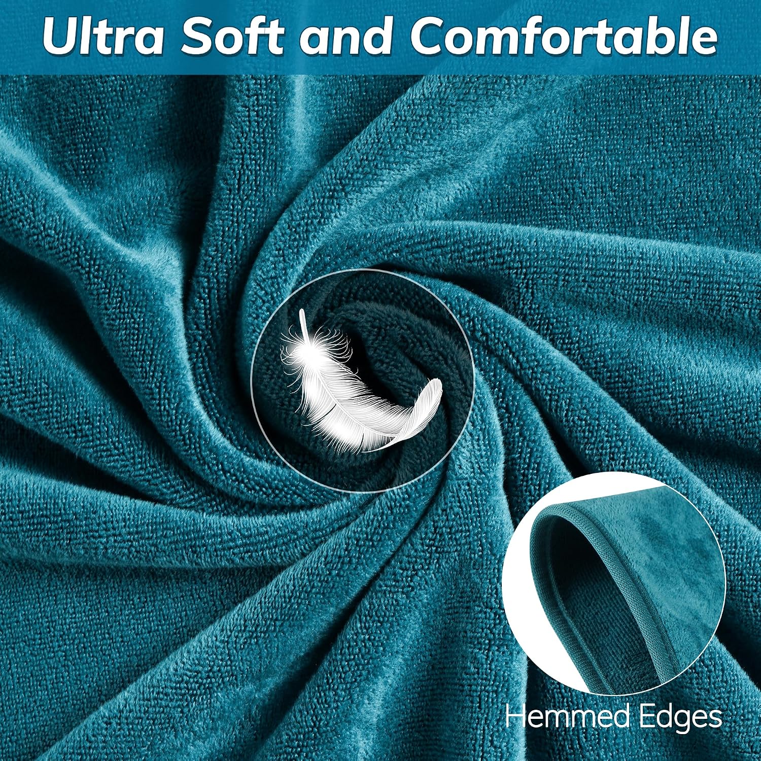 Detalle 2 de KUOGAS badhanddukar 100 x 200 cm, 2-pack i mikrofiber, 420 g/m²