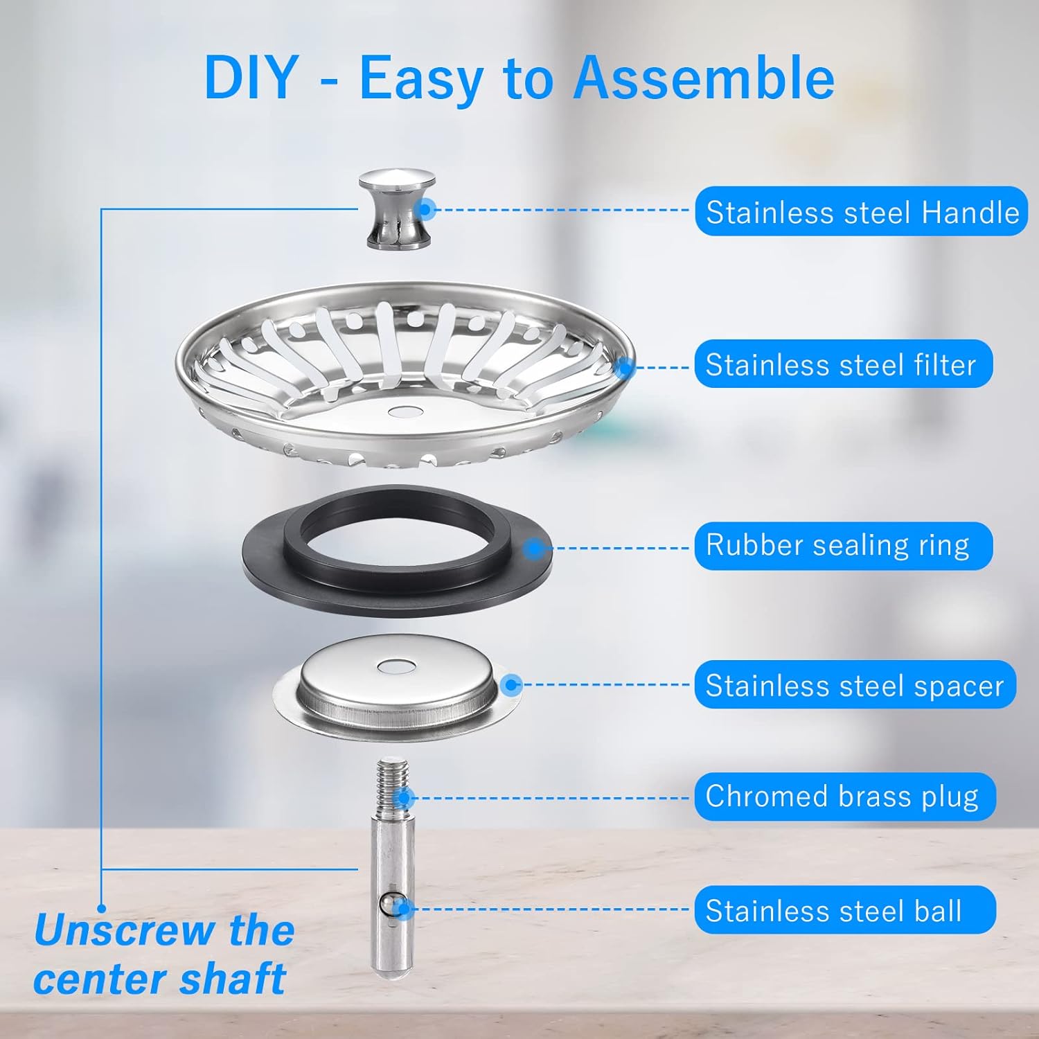 Thumbnail 3 de Kitchen sink strainer plug 84mm