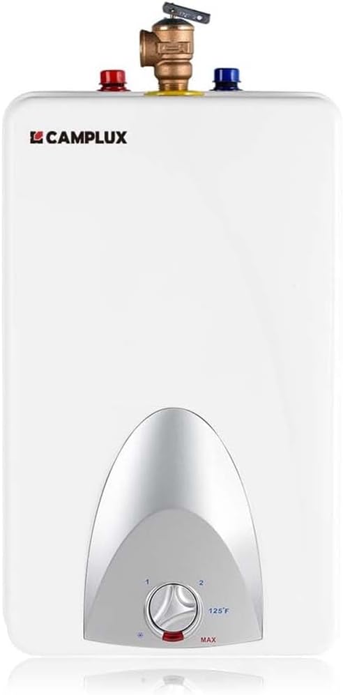 Detalle de CAMPLUX ME40 4-Gallon Electric Mini-Tank Water Heater, 1440W, 120V