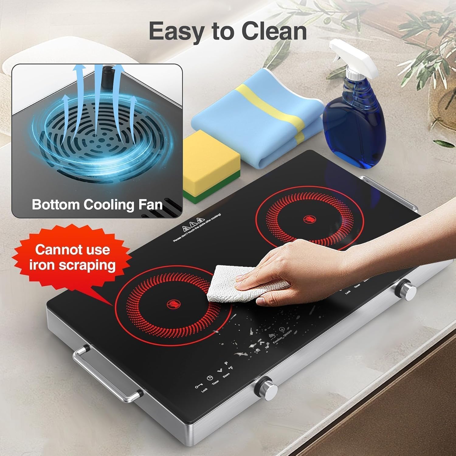 Thumbnail 6 de VBGK DT3 Radiant Electric Cooktop, Dual Zones, 9 Power Levels, Knob Control
