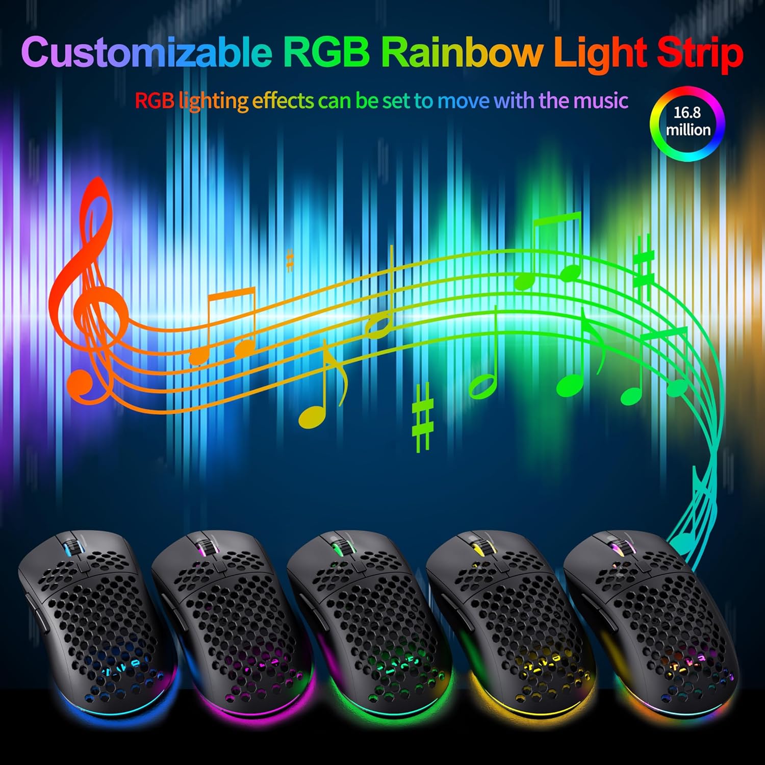 Thumbnail 3 de Dierya × TMKB M1SE Souris gamer filaire (capteur optique 12800 DPI, 6 boutons programmables, RGB)