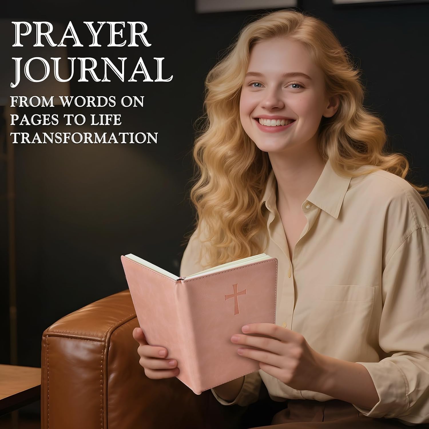Thumbnail 6 de PAPEJOON 03 Leather Bible Journal, Pink A5 Prayer and Scripture Notebook