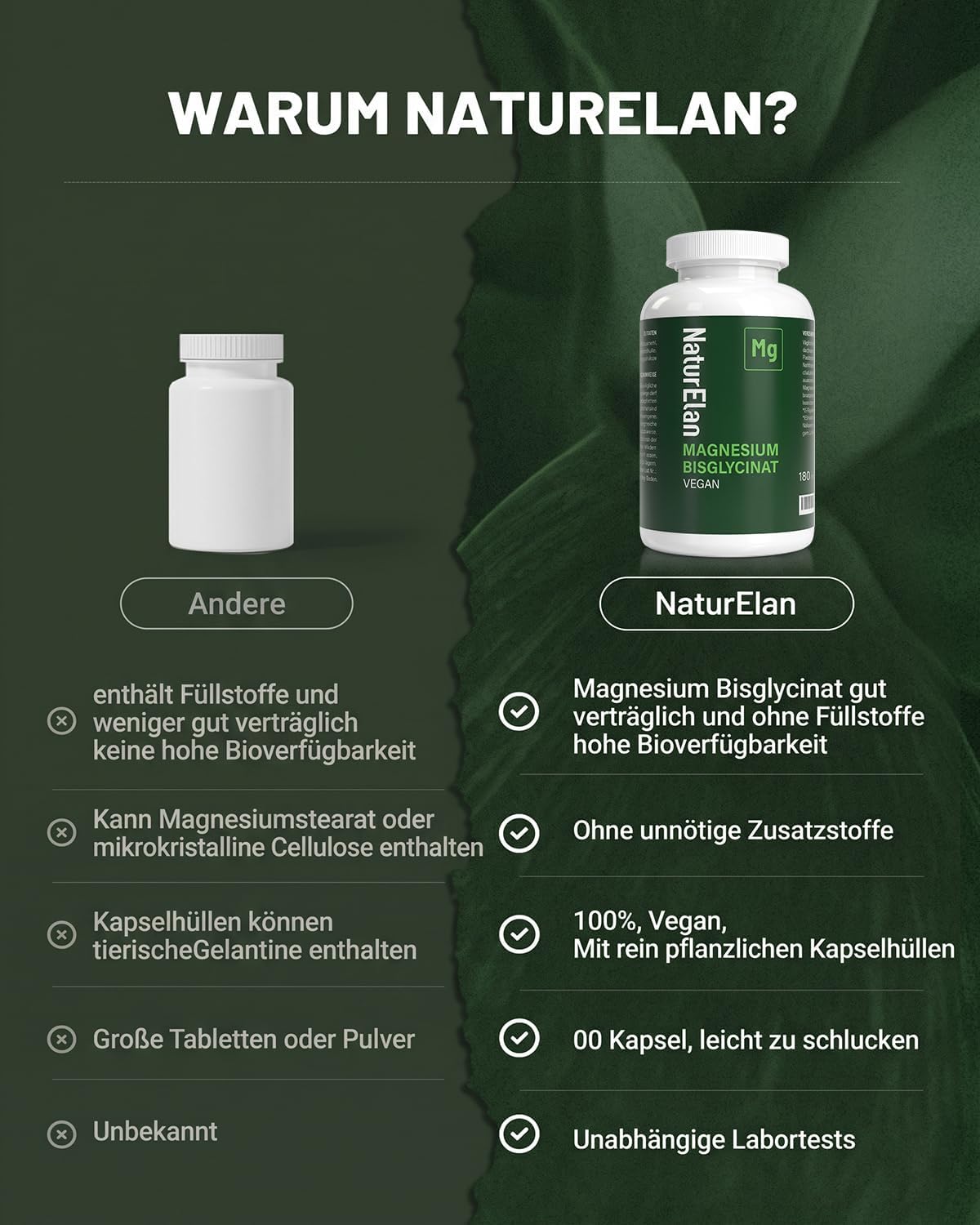 Thumbnail 6 de Magnesium Bisglycinat 300 mg Tagesdosis — 180 vegane Kapseln 💊
