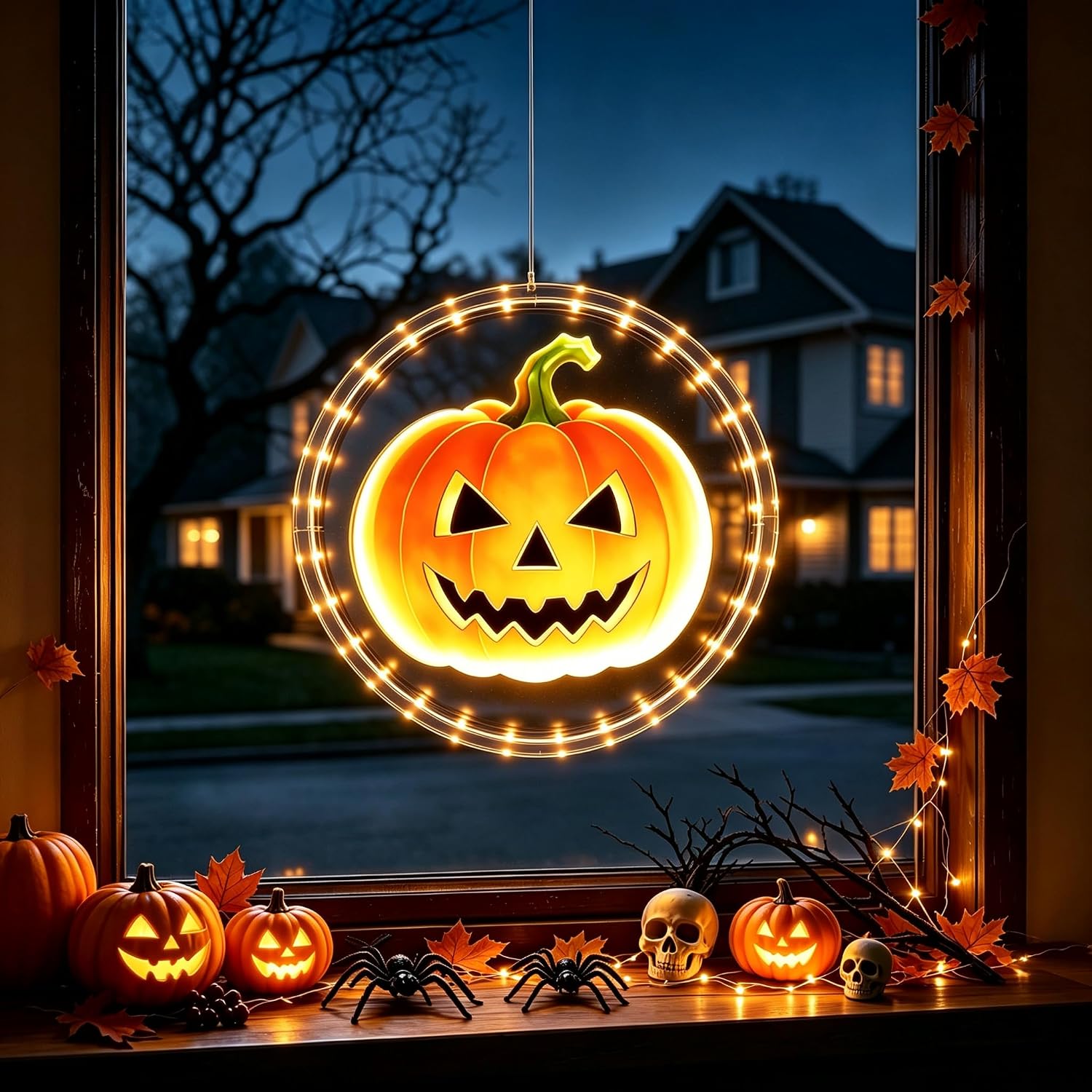 Detalle de YTKIH 26HD Rechargeable Halloween Window Lights, 3-Pack with Timer