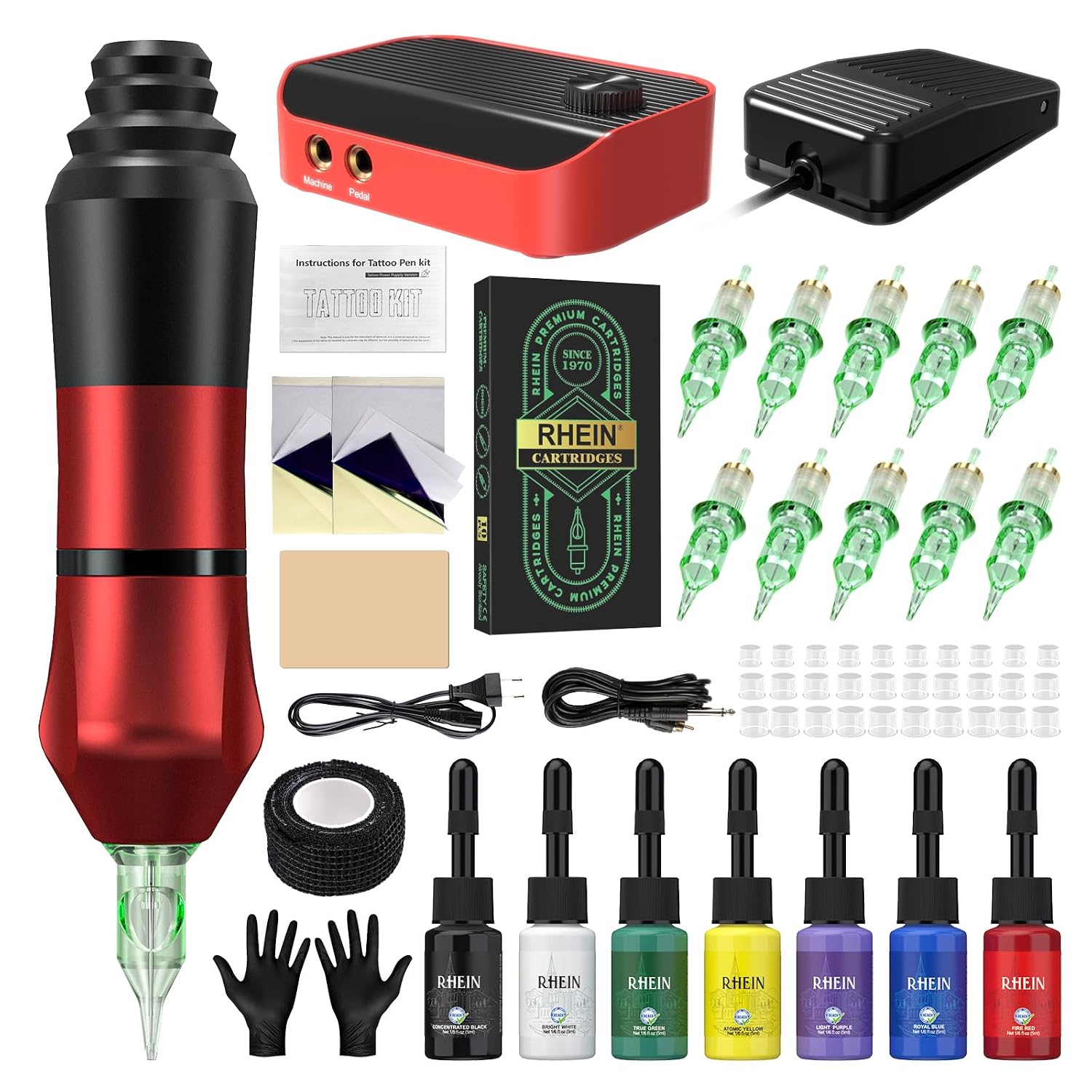 Detalle de RHEIN RN-TKP6B-2 Tattoo Maschine Set 10PCS