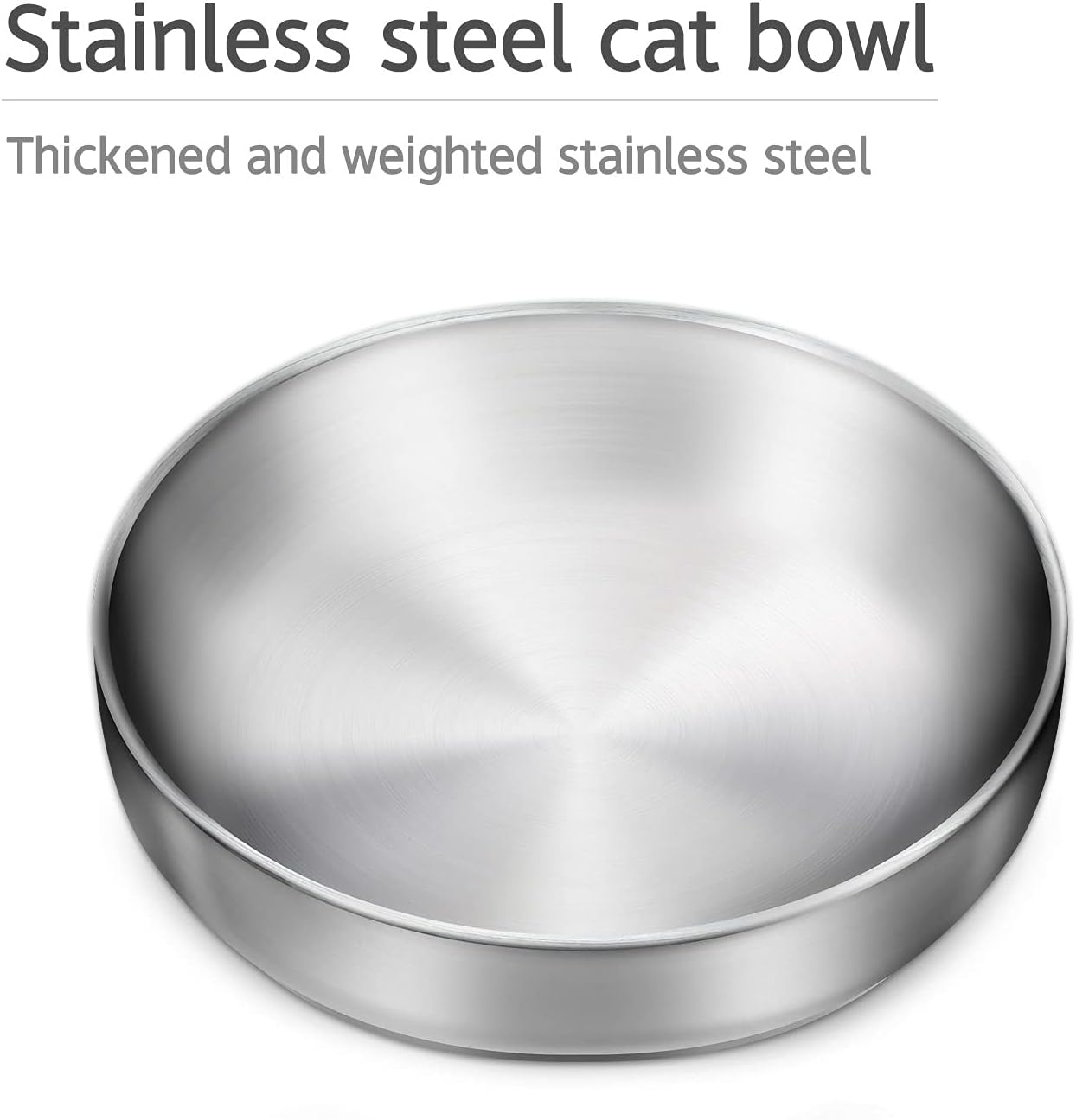 Thumbnail 1 de 2x Stainless Steel Cat Bowls (304) – Drop-proof, Easy-clean, Curved inner design