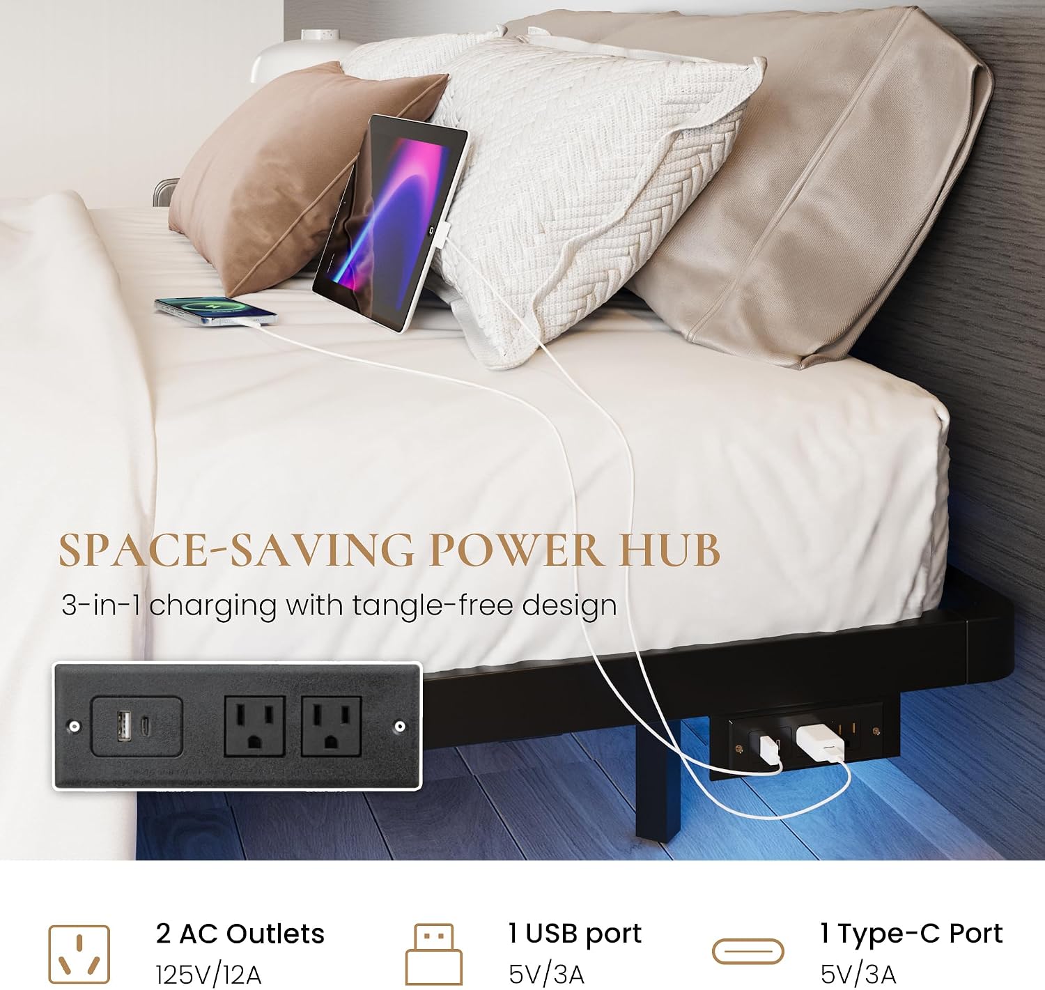 Thumbnail 3 de SHA CERLIN Full-Size Platform Bed Frame