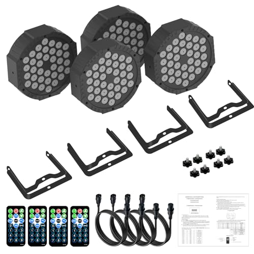 Thumbnail 7 de VYmaksran Faretto LED Par 36 RGB – set da 4, DMX512 e telecomando per palco e feste