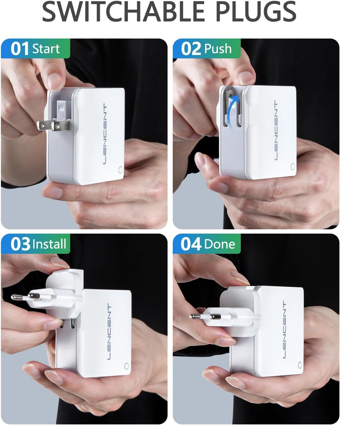 Thumbnail 5 de LENCENT Cargador USB multipuerto 4,4A