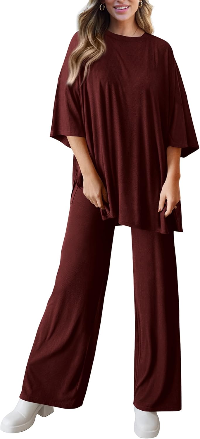 Thumbnail 4 de PRETTYGARDEN Two-Piece Lounge Set for Women (knit tracksuit top and wide-leg pants)