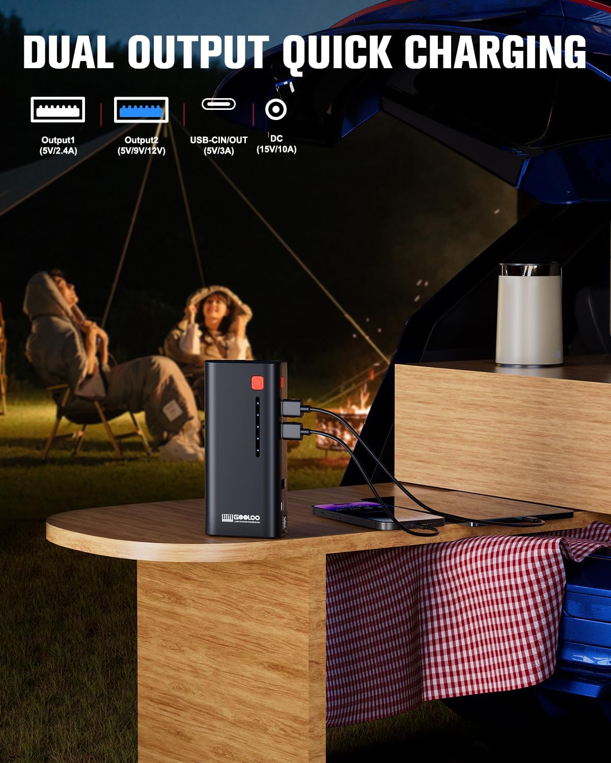 Thumbnail 2 de GOOLOO Jump Starter 3000A Peak: 12V Portable Battery Booster for Cars