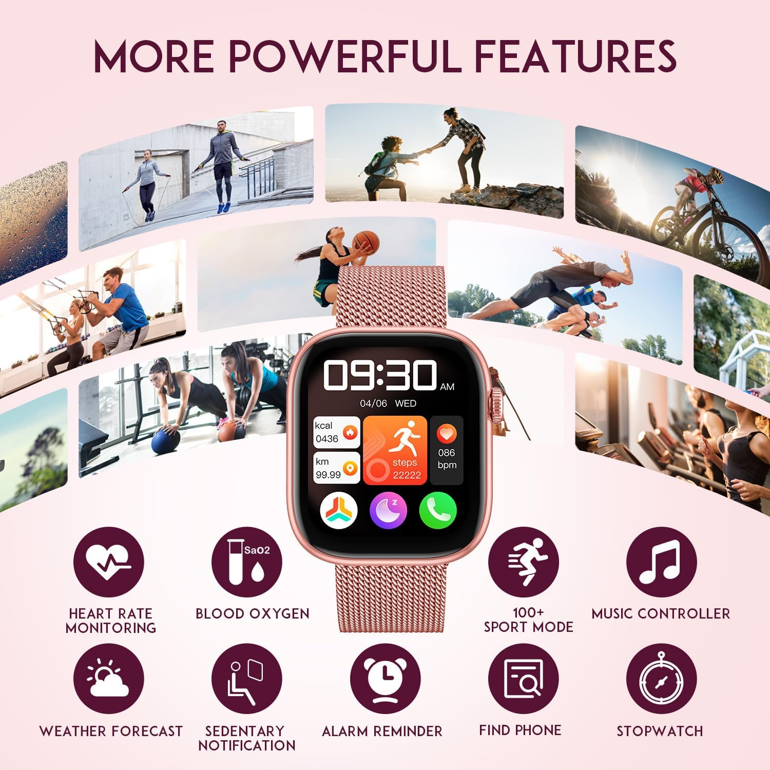 Thumbnail 4 de Smartwatch Donna con Chiamate Bluetooth e Quadrante Dinamico da 1,83" – stile, salute e connettività