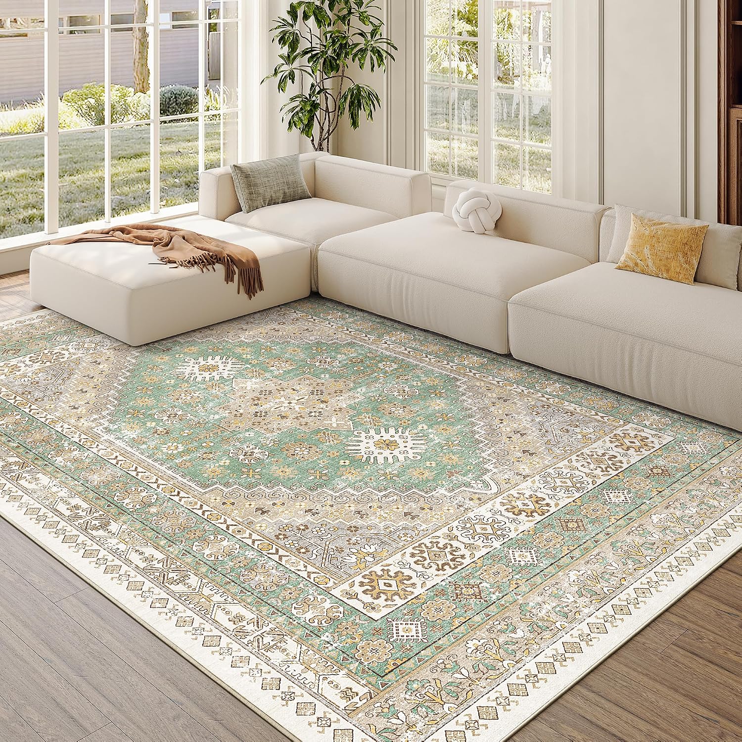 Detalle 2 de zesthome 5'x7' Area Rug stain-resistant, vintage design