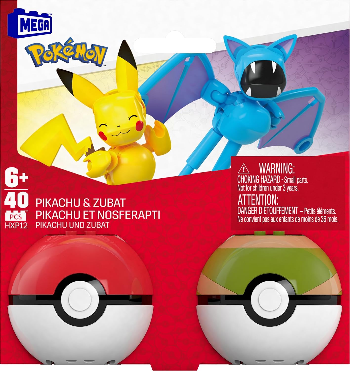 Thumbnail 6 de Mega Pokémon HXP12: Conjunto de construcción Pikachu y Zubat