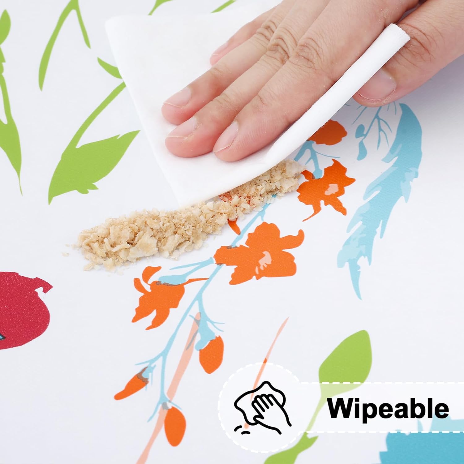 Thumbnail 3 de misaya Round Fitted Tablecloth with Elastic Edge – Waterproof Vinyl Table Cover for 45–56" Round Tables