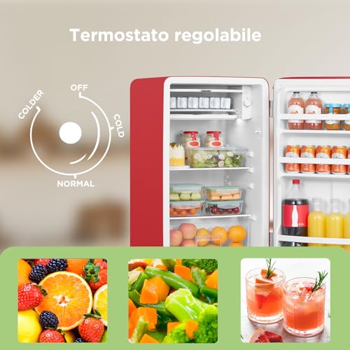 Thumbnail 6 de COMFEE' Mini Frigo 93L Monoporta Design Retrò Rosso – Eleganza compatta per la casa o l'ufficio