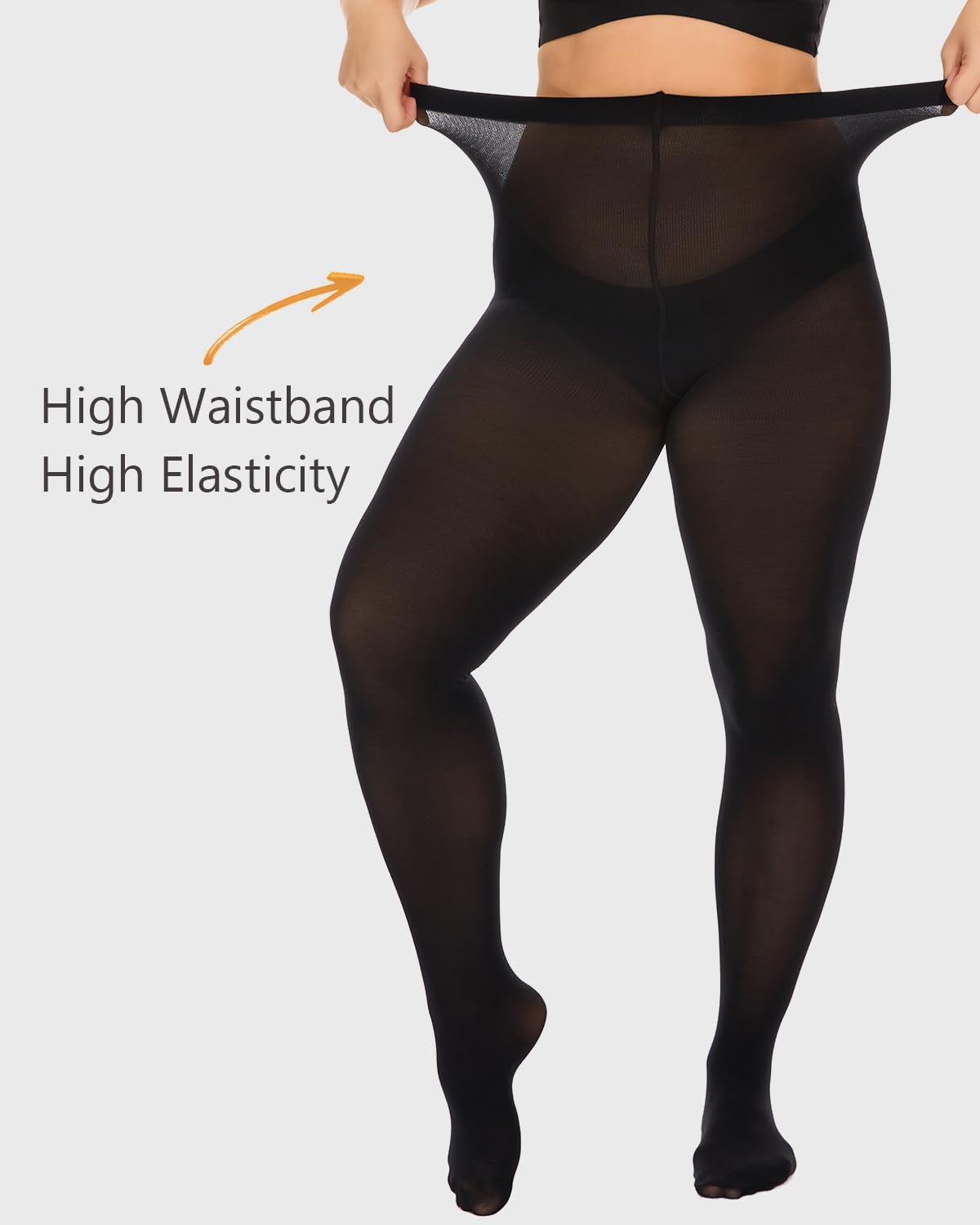 Thumbnail 1 de DUCMODA Collant Grande Taille Femme Doux Curvy Taille Haute Semi Opaque XL-4XL