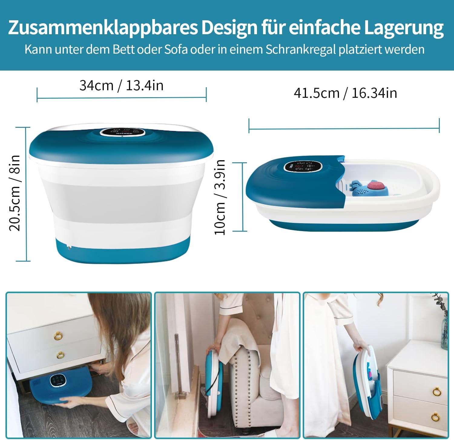 Thumbnail 6 de KNQZE Foot Spa and Massager with 16 rollers