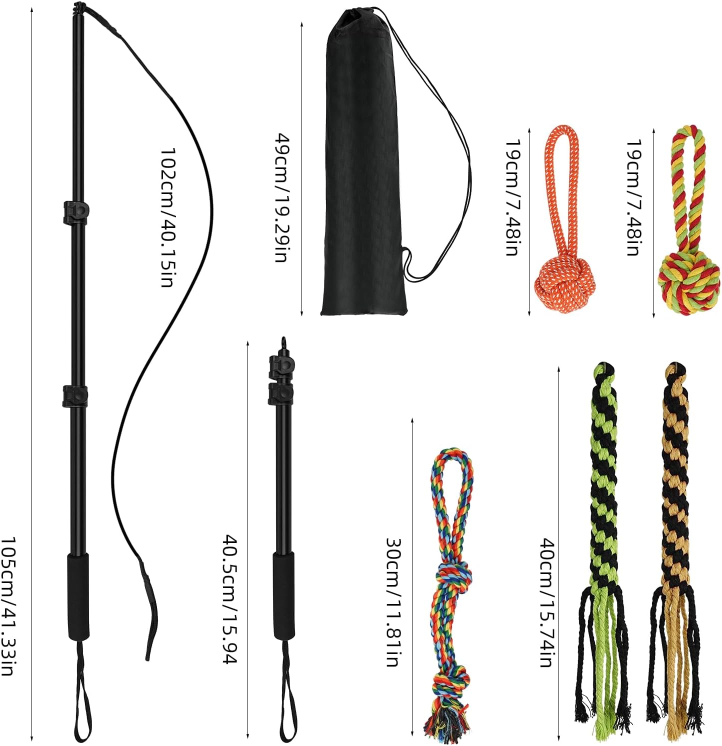Thumbnail 1 de WOVTE Flirt Pole for Dogs – Extendable, Indestructible Teaser Pole for Outdoor Training