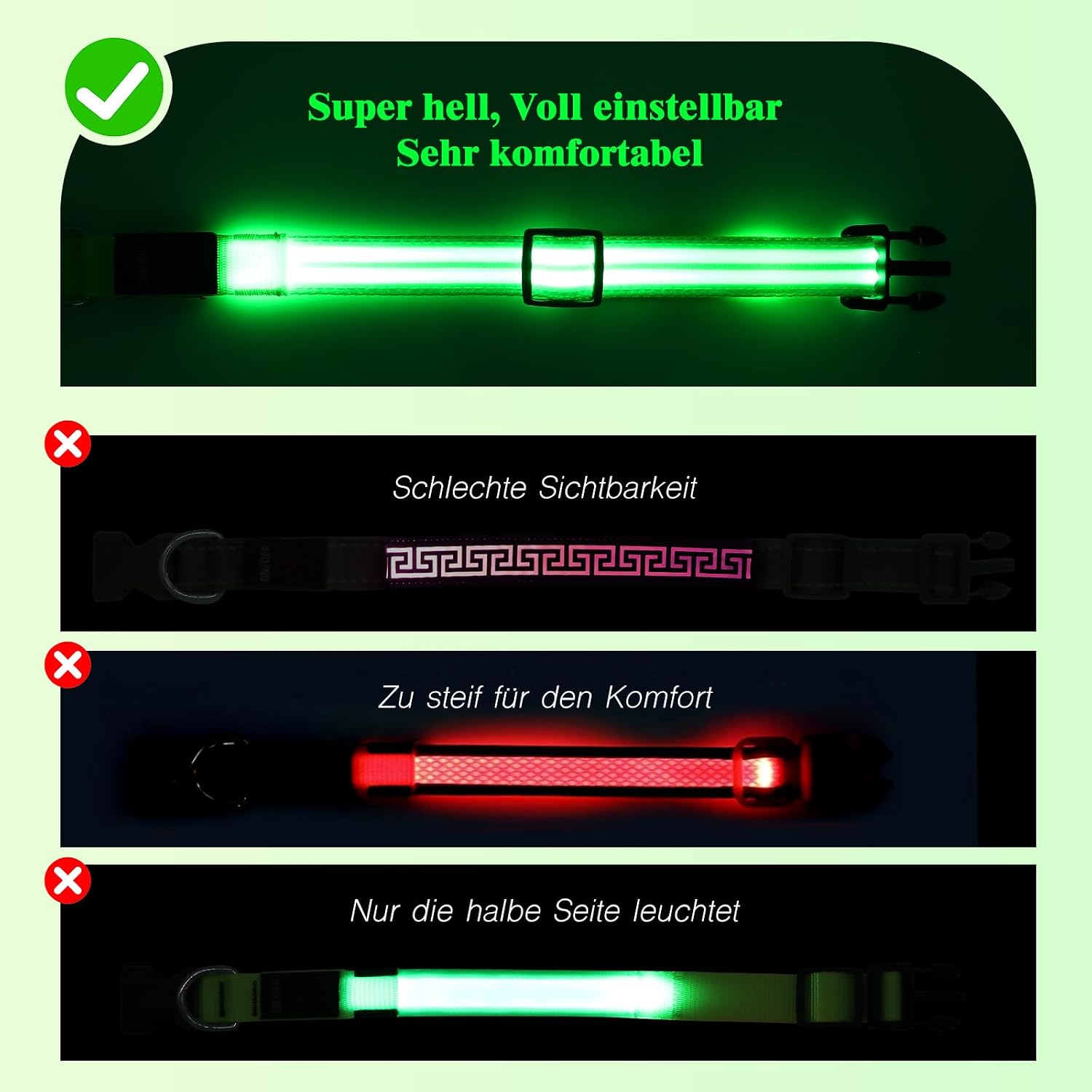 Thumbnail 6 de Weesiber Leuchthalsband Hund LED Grün S