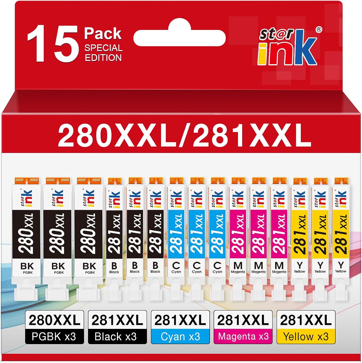 Detalle de st@r ink PGI-280XXL/CLI-281XXL 15-Pack Ink Cartridges for Canon PIXMA