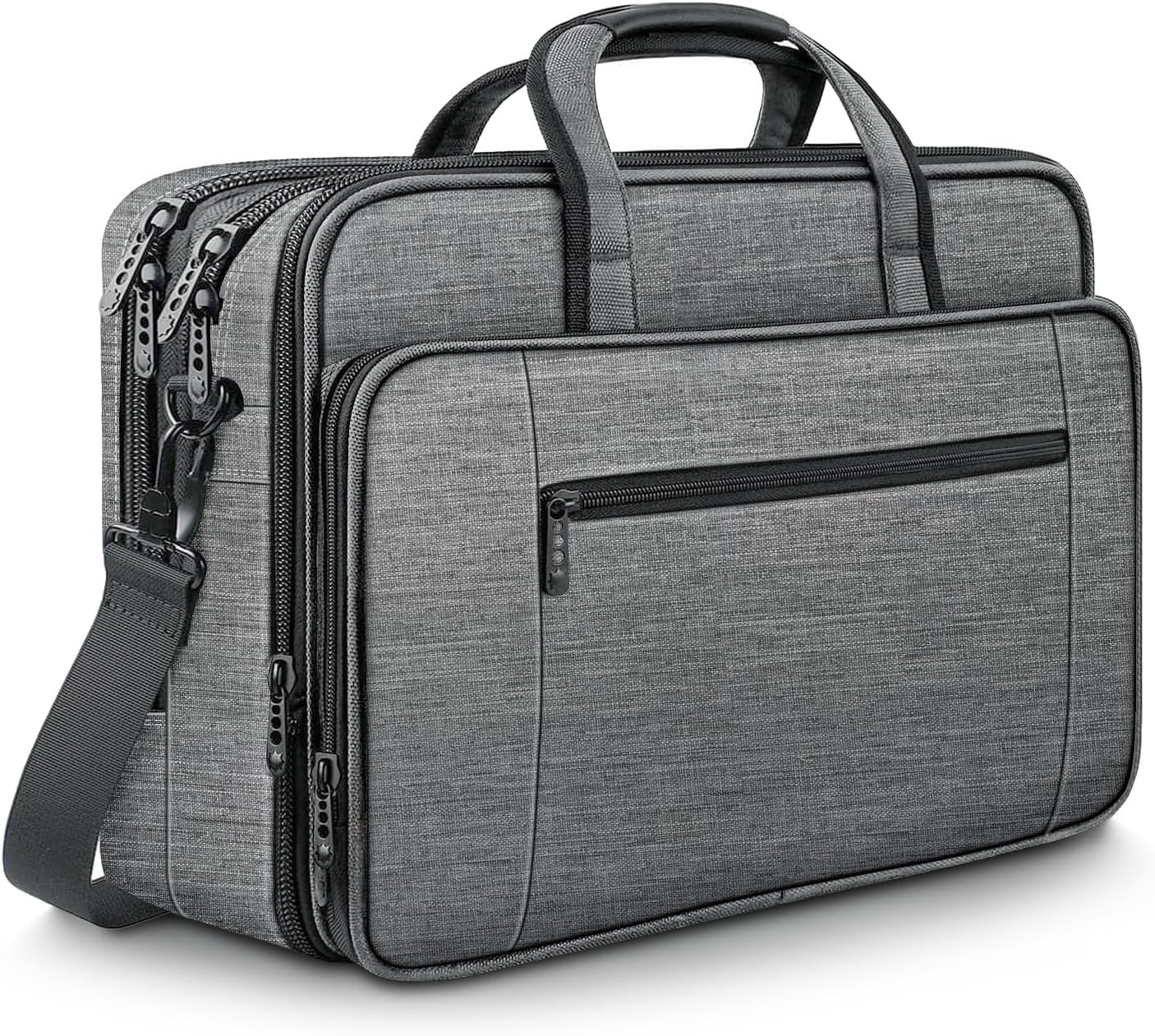 Detalle de Mancro 17 Inch Laptop Messenger Shoulder Bag – Expandable, Waterproof & Multi-Compartment