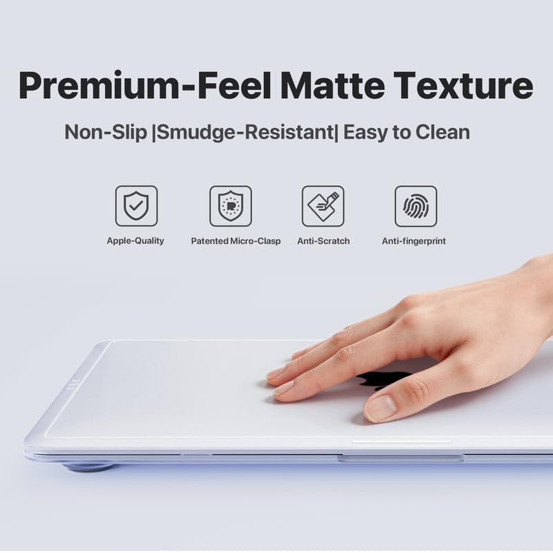 Detalle de soonjet HKUS-D2337-clear MacBook Air 13.3-Inch Hard Shell Case, Matte Clear