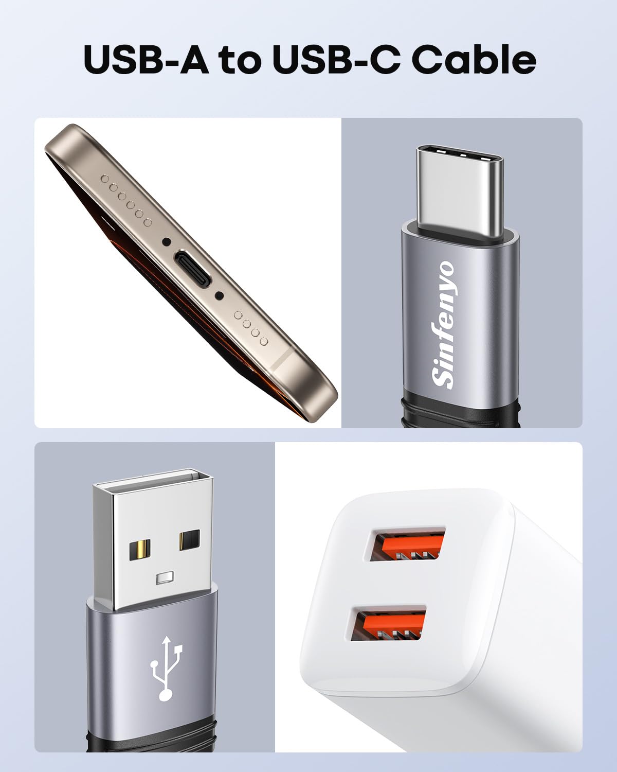 Thumbnail 1 de USB-C Charger Cable 2M – Braided USB-A to USB-C Fast Charging Lead
