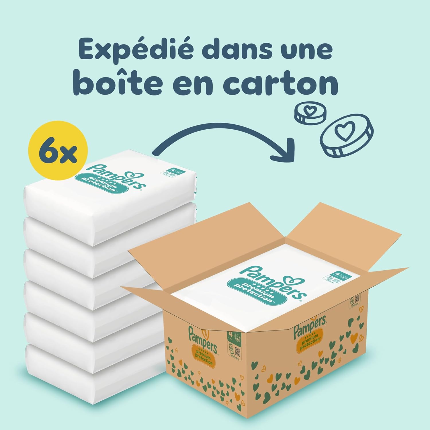 Thumbnail 1 de Pampers Premium Protection Taille 4 – 186 couches (9 kg–14 kg) pour peau délicate et protection efficace