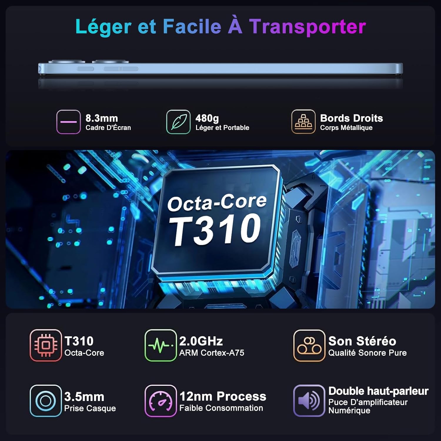 Detalle 2 de Tablette Android 15 10 pouces 128 Go