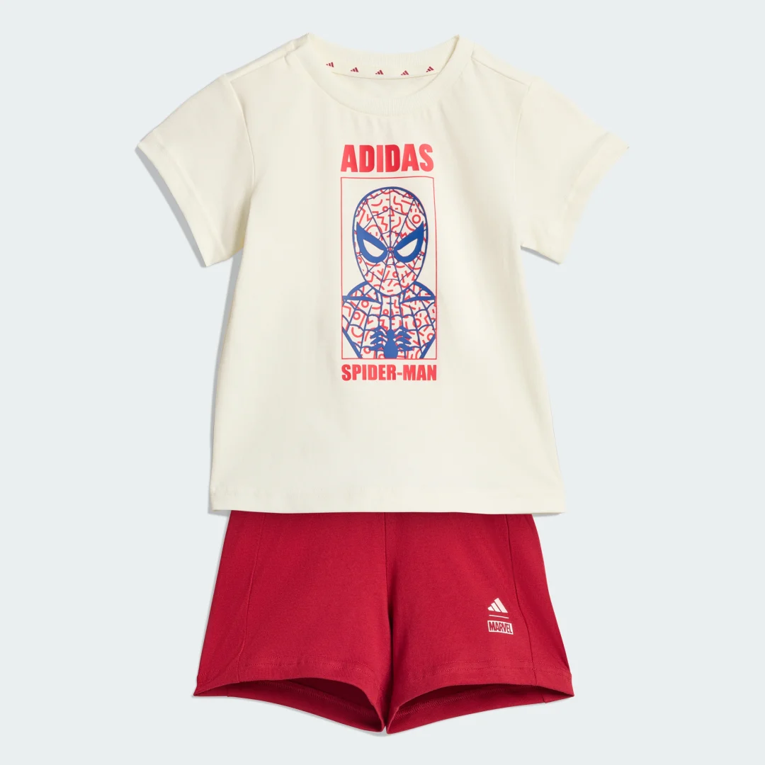 Detalle de Conjunto con Camiseta Adidas Marvel Spider-Man – Blanco