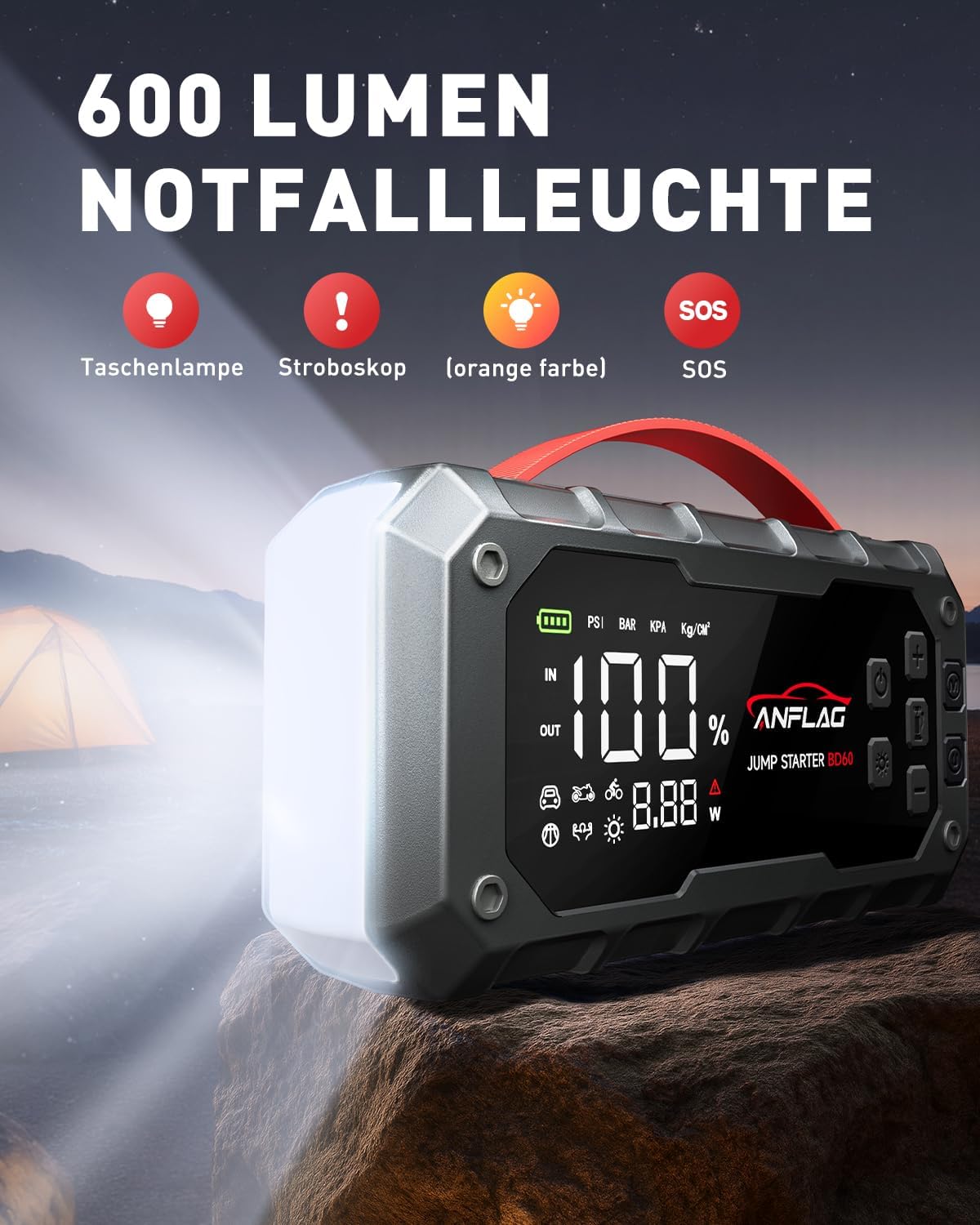 Thumbnail 5 de ANFLAG 7000A 26800mAh Starthilfe Powerbank