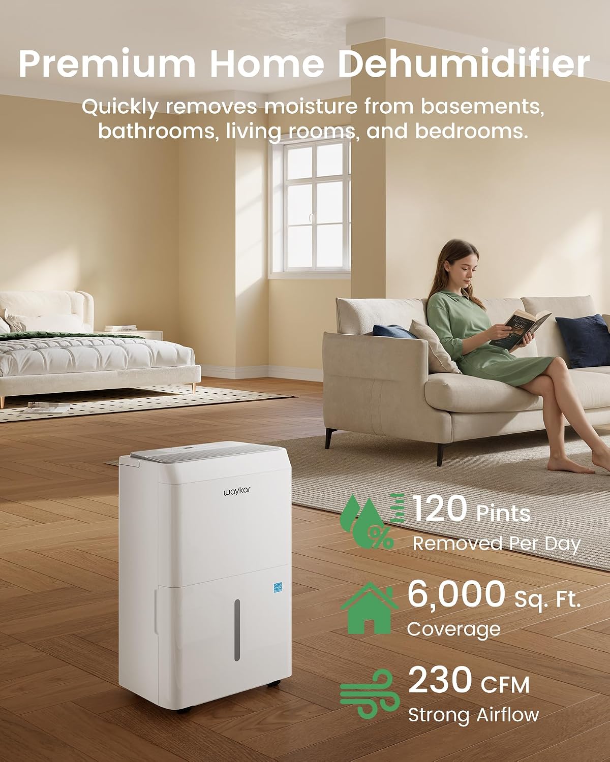 Detalle de Waykar Dehumidifier 120-Pint