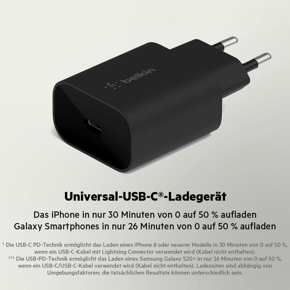 Thumbnail 1 de Belkin BoostCharge 25-W-Ladegerät mit PPS – USB-C PD 3.0 Schnelllader für iPhone, Samsung und mehr