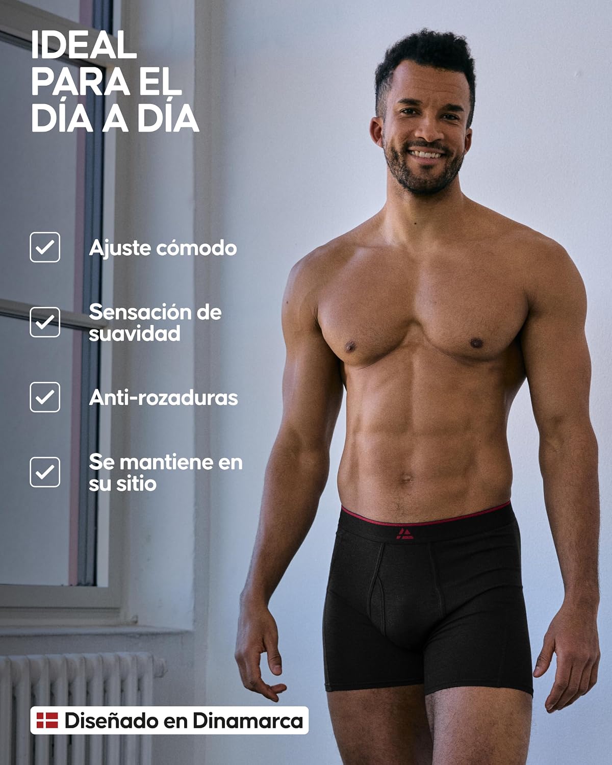 Detalle de Danish Endurance bóxer bambú 6 pack M