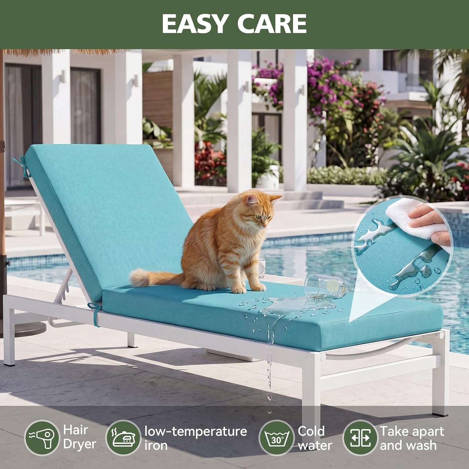 Detalle 1 de Aoxun Chaise Lounge Cushion 72 x 21 x 3.5 Inches