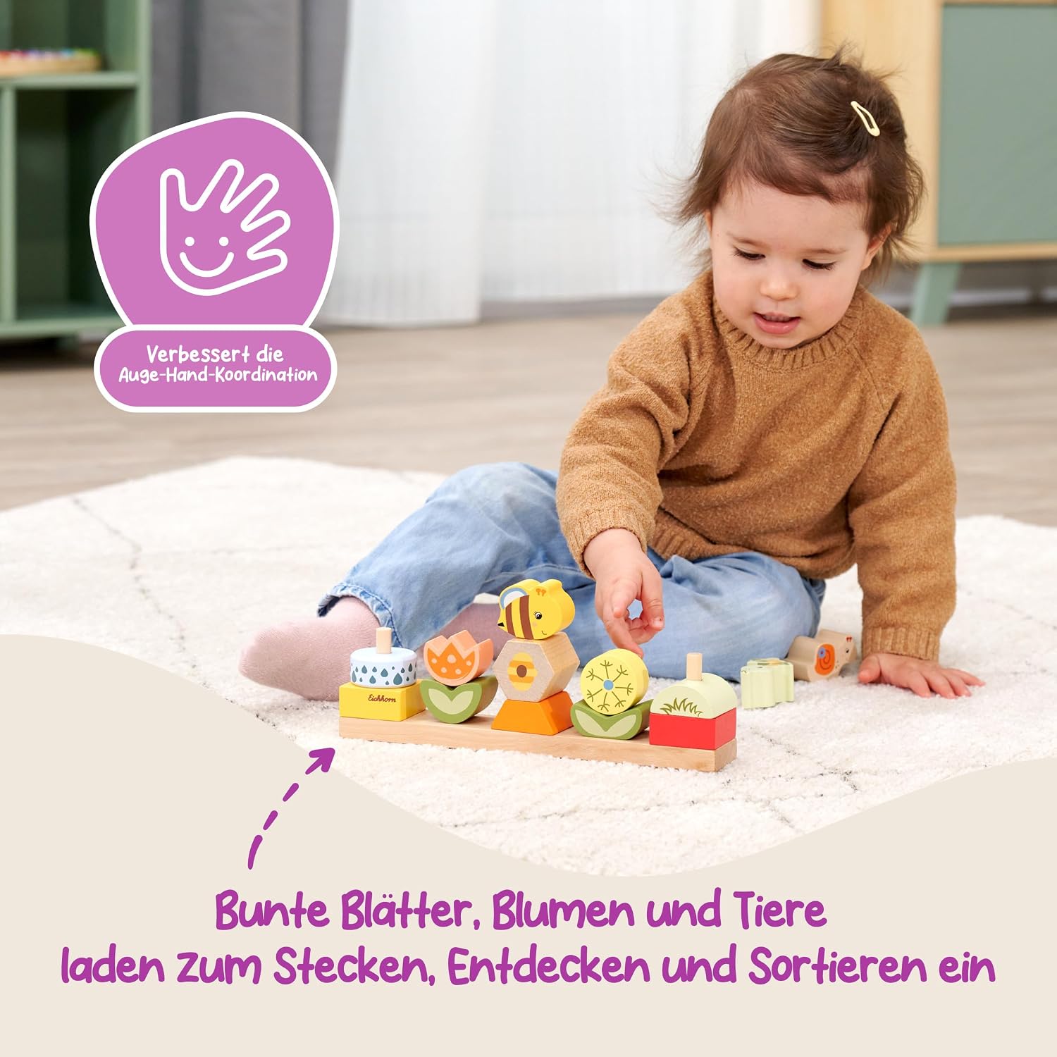 Thumbnail 2 de Eichhorn Steckspiel Blumenleiste 13 Bausteine