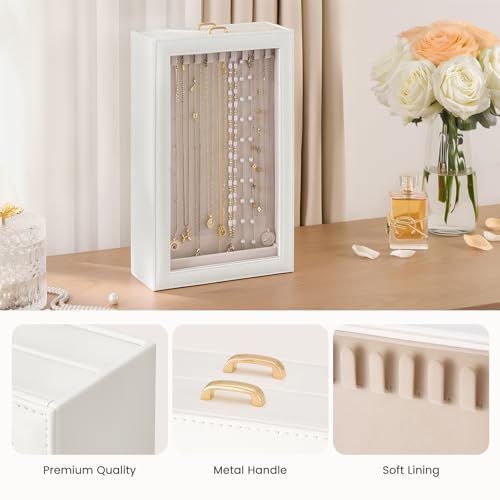 Thumbnail 3 de Lolalet Necklace Organizer Box: 2‑Layer Jewellery Display Case in White