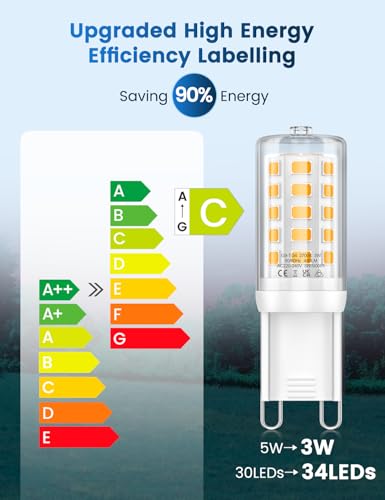 Thumbnail 2 de QOJUX 3W G9 LED Bulbs Dimmable – Warm White, 480 Lm, 34 LEDs