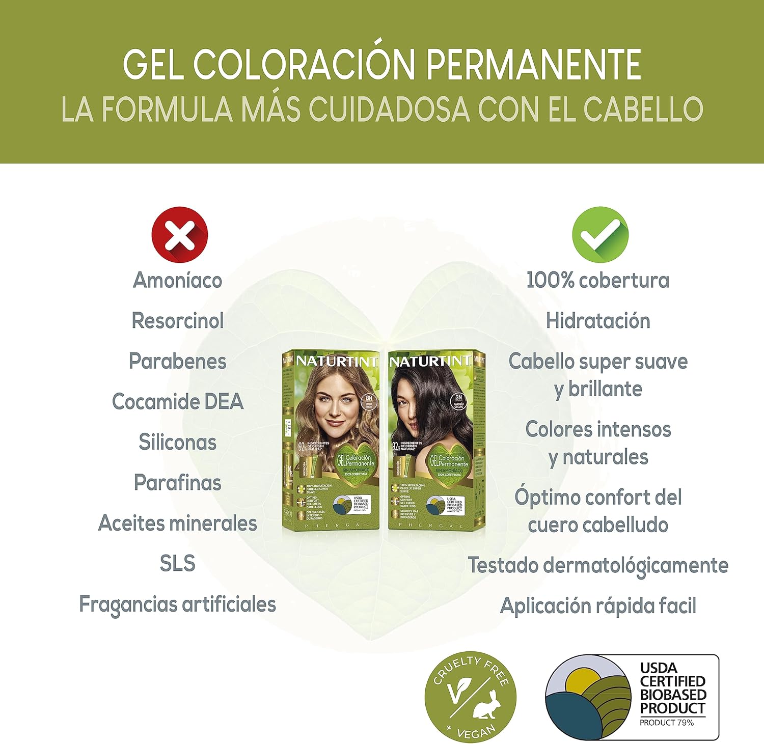 Thumbnail 2 de NATURTINT Biobased Tinte Permanente Sin Amoníaco 1N Negro 🍃