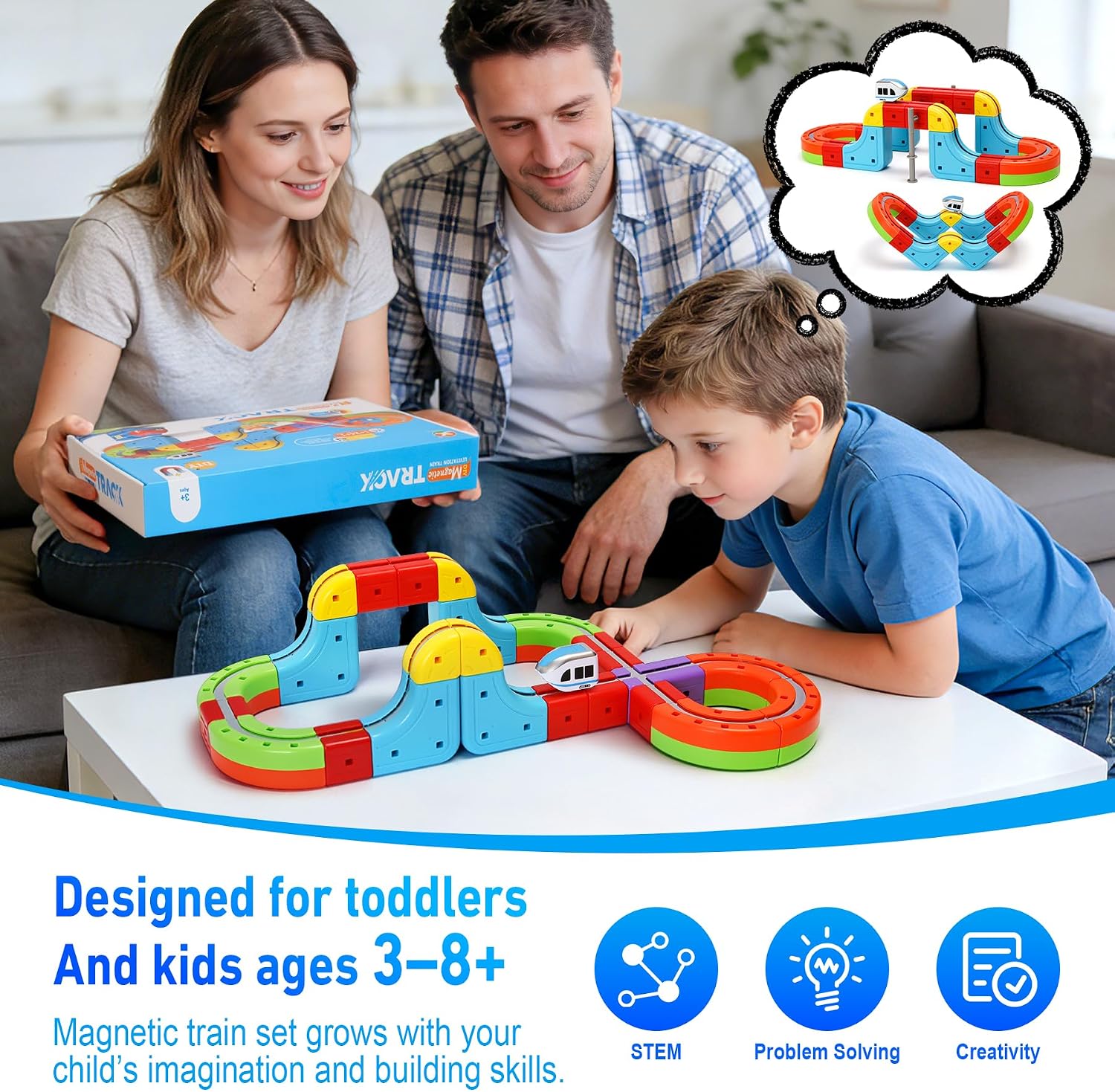 Thumbnail 5 de Hamino Electric Train Set for Kids with Anti-Gravity Magnetic Floating Tracks – 26 PCS