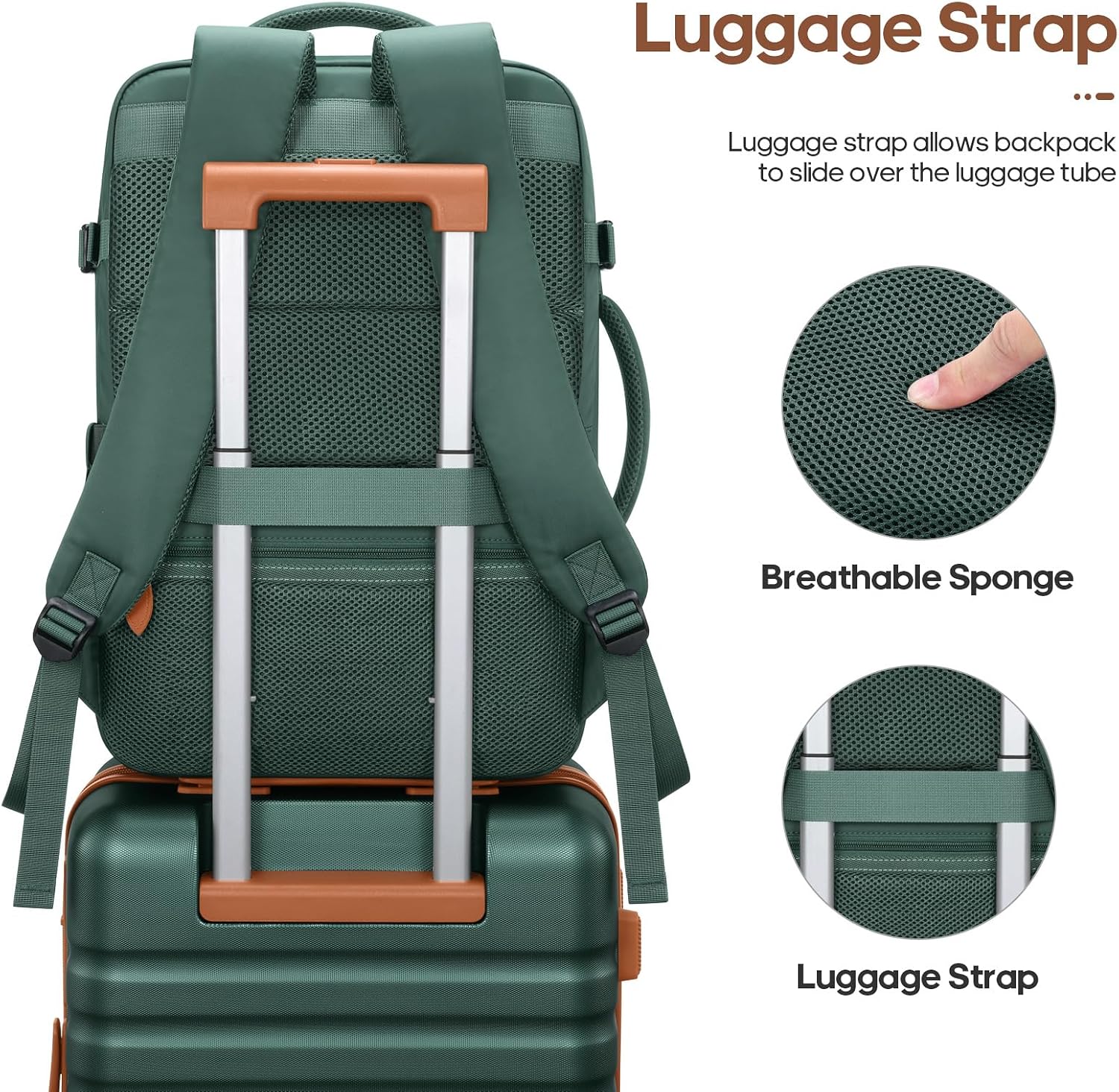 Thumbnail 5 de UKEIN 3-Piece Luggage Set: 20-Inch Carry-On with Spinner Wheels and Travel Backpack