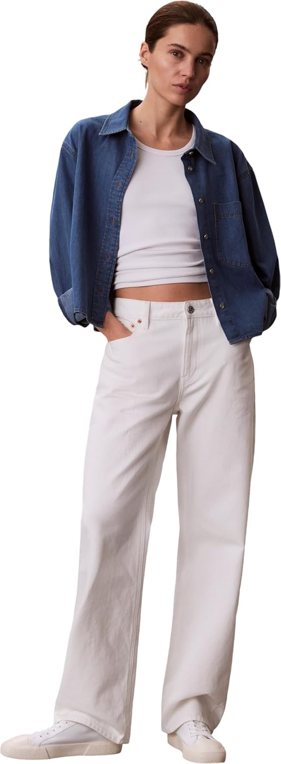 Detalle 2 de Calvin Klein New Dad Shirt Annapolis Sky LV047F790G – Chemise authentique Calvin Klein