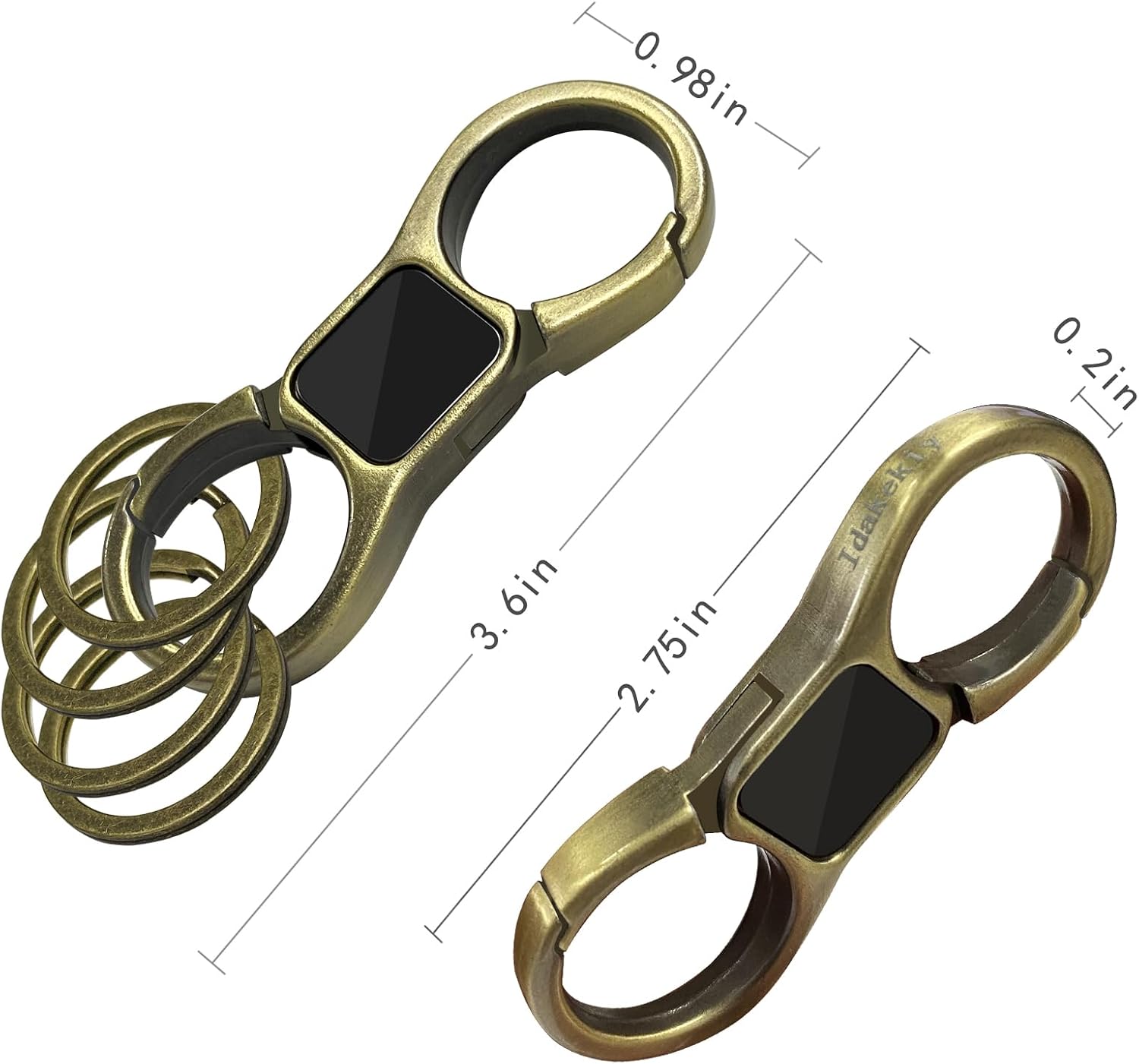 Detalle de Idakekiy Key Chain Quick Release Spring with 4 Key Rings (Heavy-Duty Organizer)